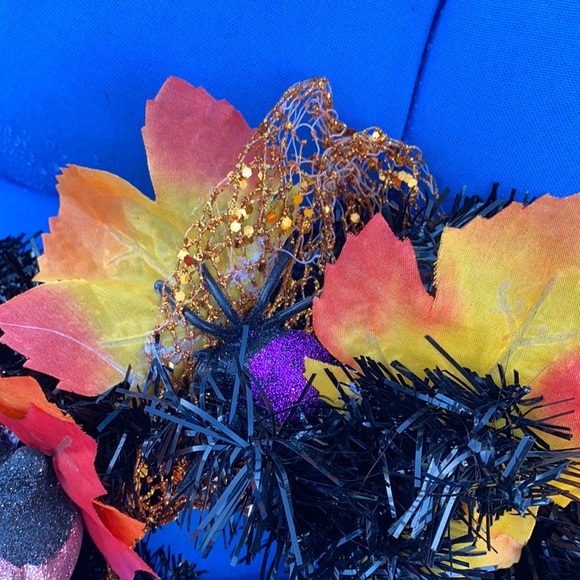 Custom By MeHalloween Wreath Orange Wrap Owl TwoPumpkins SixSpiders AutumnLeaves - Picture 6 of 9